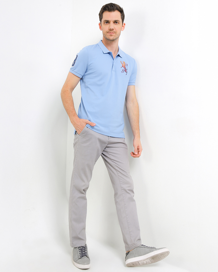 Men's Slim Embroidery Bold Polo (3D Lion)