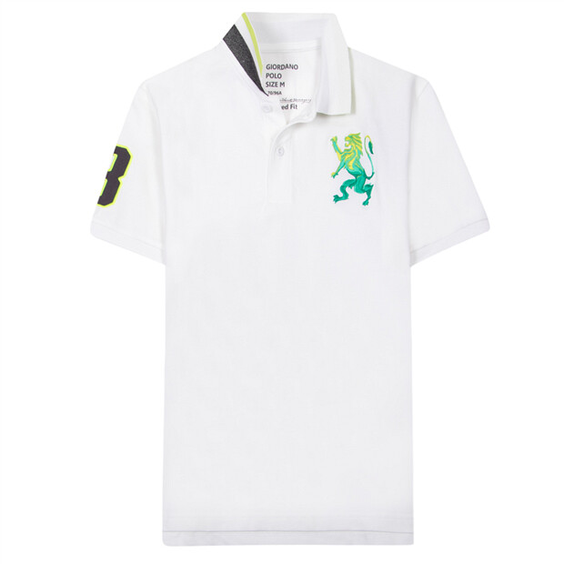 giordano lion logo polo shirt