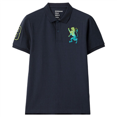 Men Cotton Lycra  3D Bold Lion Polo