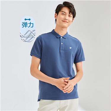【Online Exclusive】Frog embroidery stretchy polo shirt