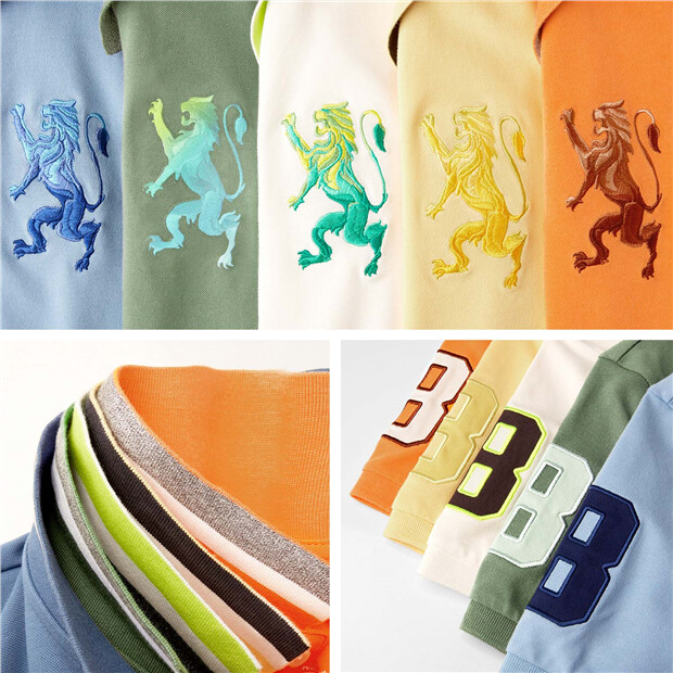 3D Lion Embroidery Short-sleeve Polo GIORDANO Online Store | Shirt