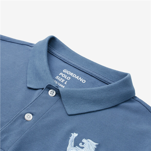 Shirt Polo GIORDANO 3D Lion Short-sleeve Online Embroidery Store |