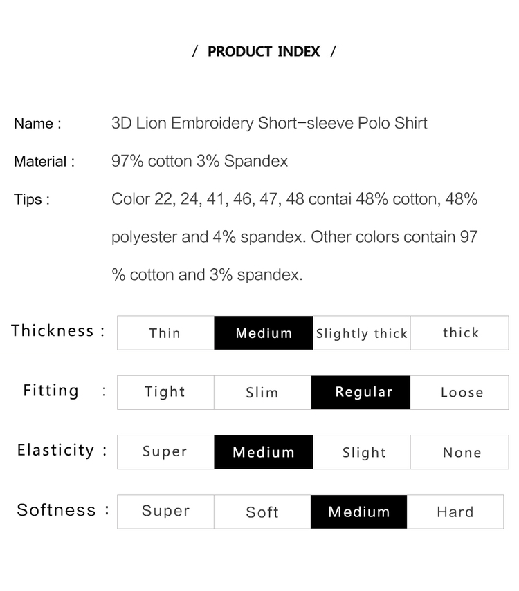 Embroidery 3D GIORDANO Shirt Store Online Lion Short-sleeve Polo |