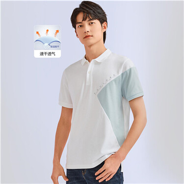 High-tech quick-drying contrast polo shirt