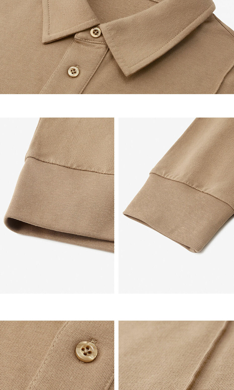 Forward seam shirt sleeve long GIORDANO Online Store loose | polo
