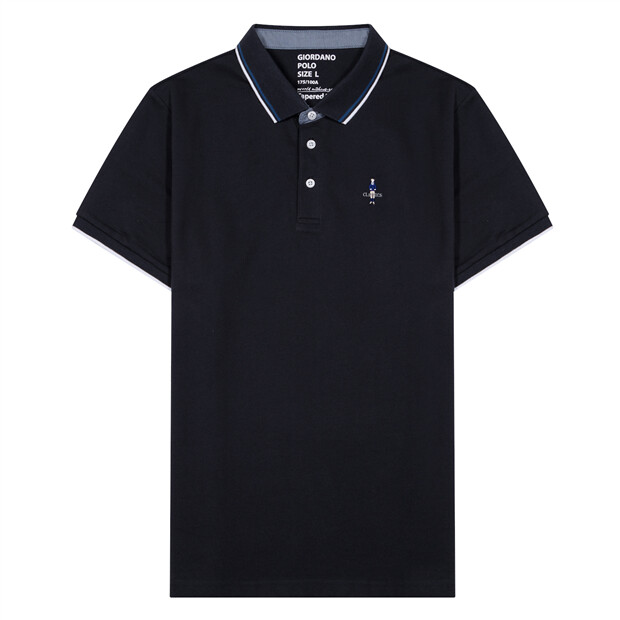GIORDANO Online Store | เสื้อโปโลผู้ชาย Men's Short-Sleeve Tapered Fit  Embroidery Solid Polo (Classi