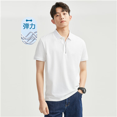 Contrast color embroidery short sleeve polo shirt
