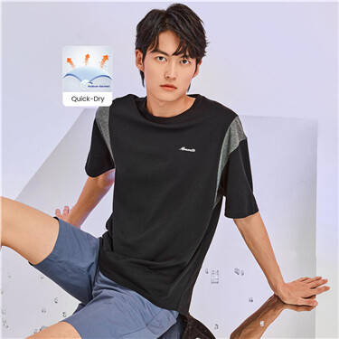 High-tech quick-dry collage short-sleeve tee