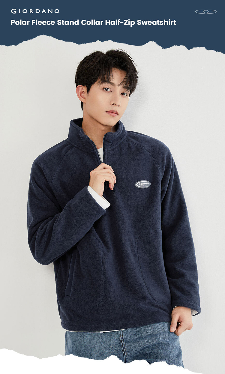 Polar collar zip online sweatshirt