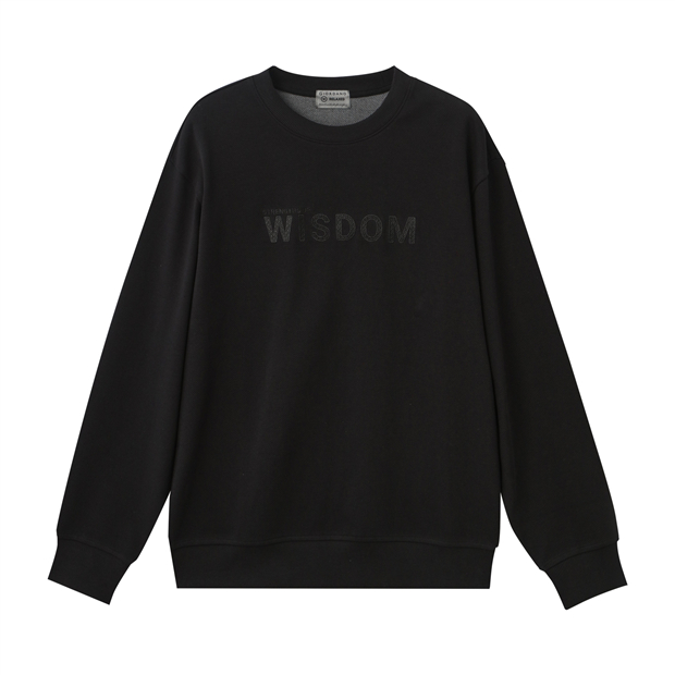 Men's Crewneck Embroidery Long Sleeve Sweatshirt | GIORDANO Online Store