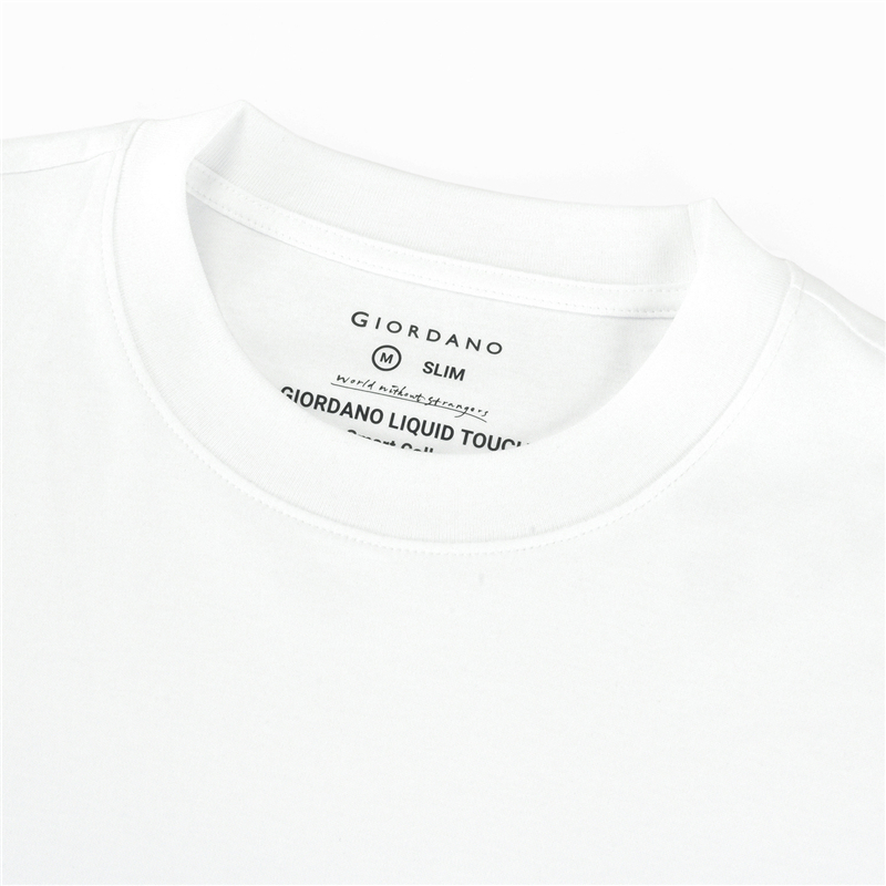Men's Liquid Touch Long Sleeves Embroidery Tee GIORDANO Online Store
