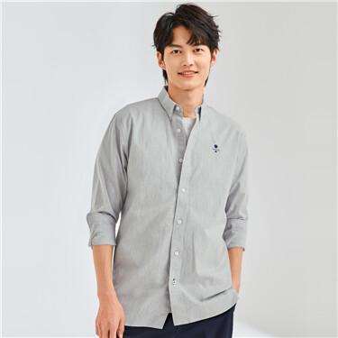 Oxford embroidery long sleeve shirt