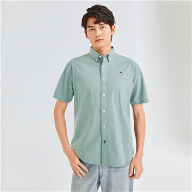 Oxford embroidery short sleeve shirt
