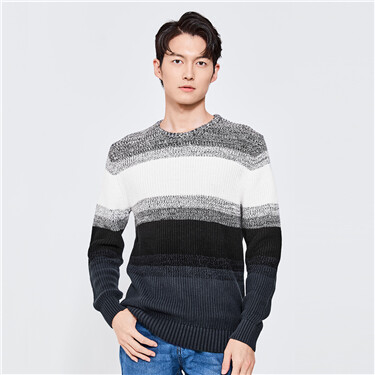 Plaid jacquard crewneck sweater