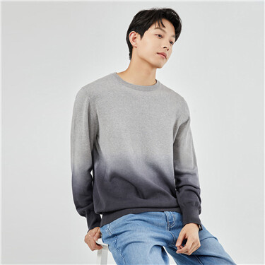 Gradient crewneck cotton sweater