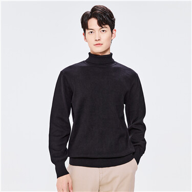 Turtleneck solid color cotton sweater