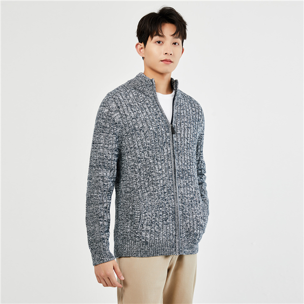 Stand collar zip front cardigan | GIORDANO Online Store