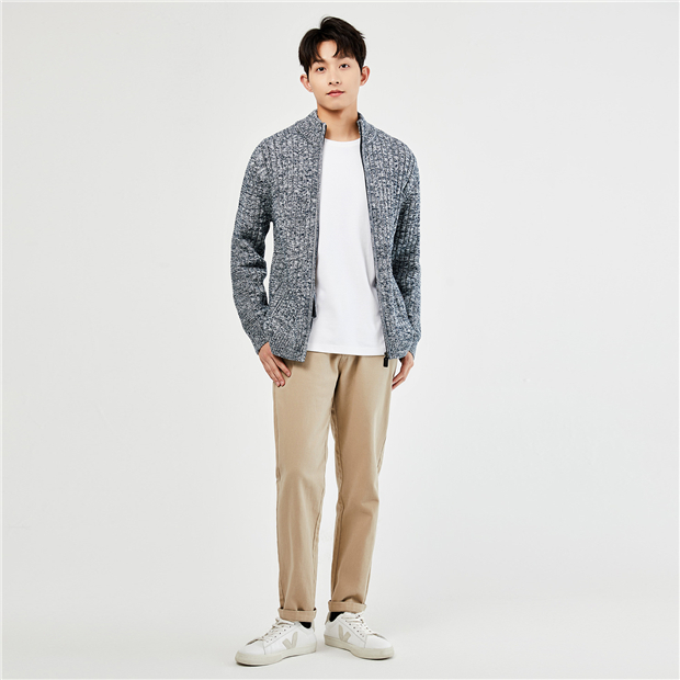 Stand collar zip front cardigan | GIORDANO Online Store