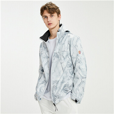 Polar fleece reversible detachable hood jacket