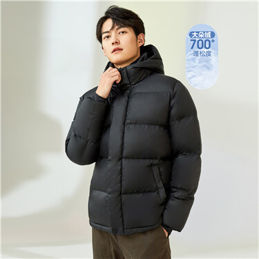 Hooded 90% white duck down jacket