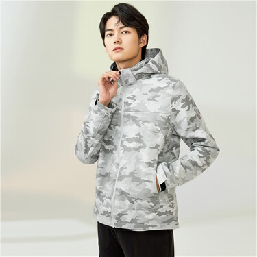 Polar fleece reflective hooded jacket