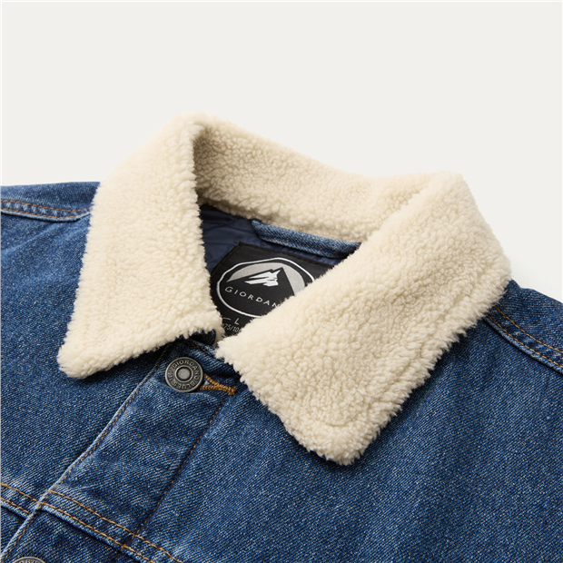Fleece collar quilted lining denim jacket | GIORDANO Online