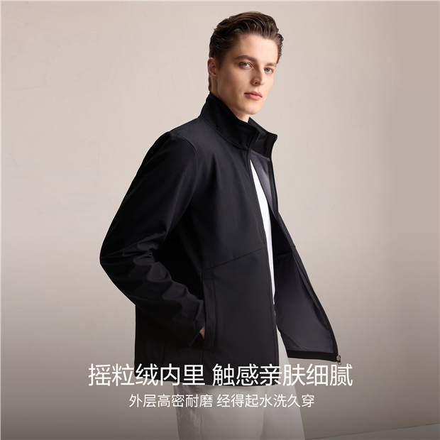 Polar fleece lining stand collar jacket | GIORDANO Online Store