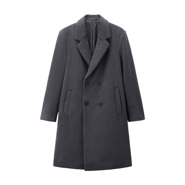 韩国同款】平驳领双排扣中长款羊毛大衣| GIORDANO佐丹奴官方网上商店