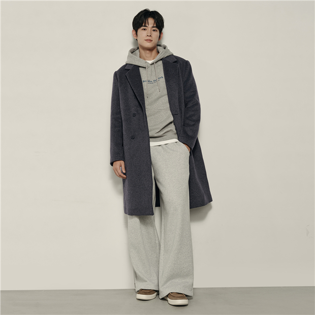 Men's Korea Collection Notch Lapel Mid Length Wool Coat | GIORDANO