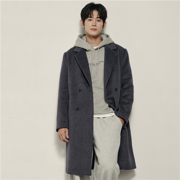 Men's Korea Collection Notch Lapel Mid Length Wool Coat | GIORDANO