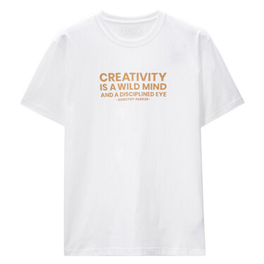 Letter Print Cotton Round Neck Short Sleeve Tee