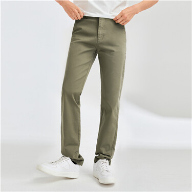 Stretchy solid color mid low rise pants