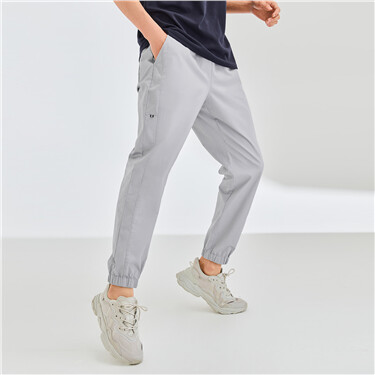 Stretchy multi-pocket elastic waistband pants