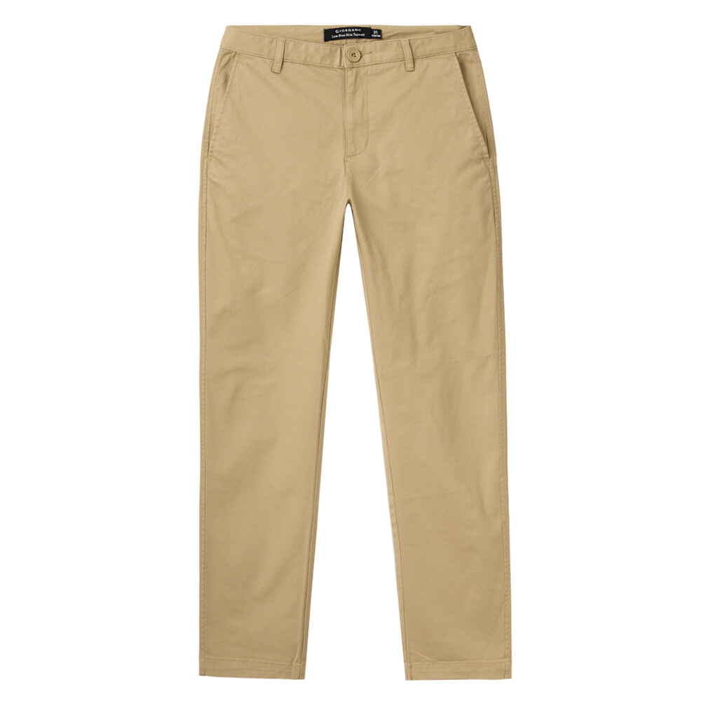 Stretch low rise slim tapered khakis | GIORDANO Online Store