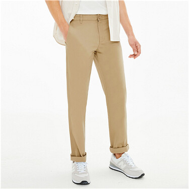 Stretchy slim solid color khakis