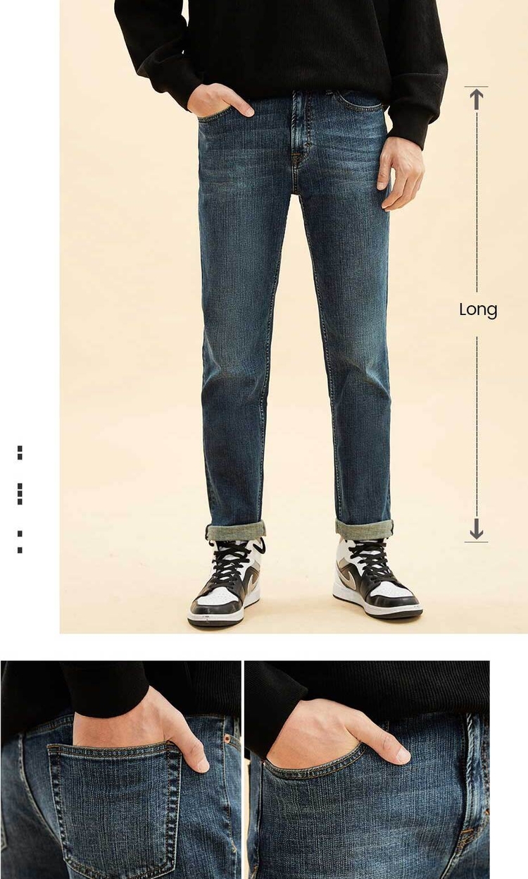 slim Store lining five-pocket | Online Sanded jeans GIORDANO