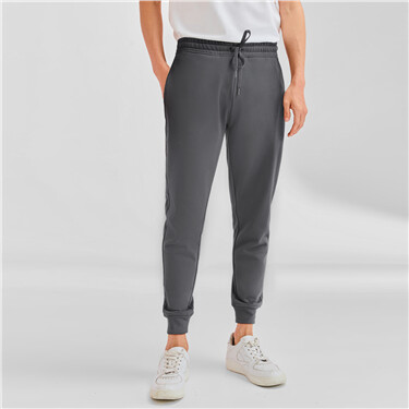 G-MOTION elastic waist solid color joggers