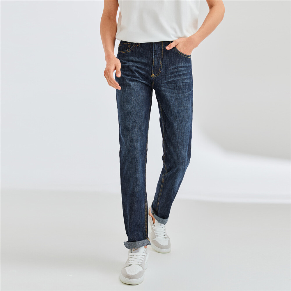 mid rise tapered jeans