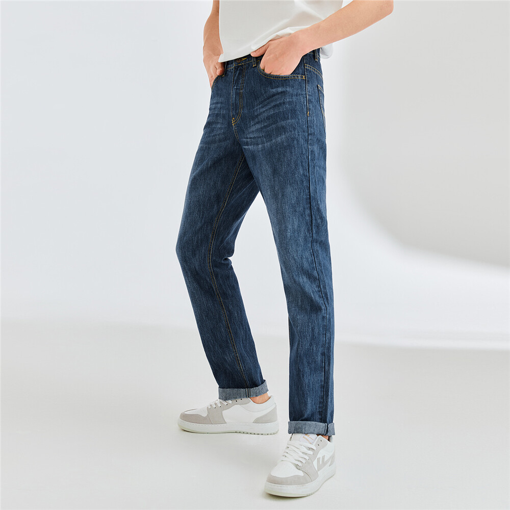 mid rise tapered jeans