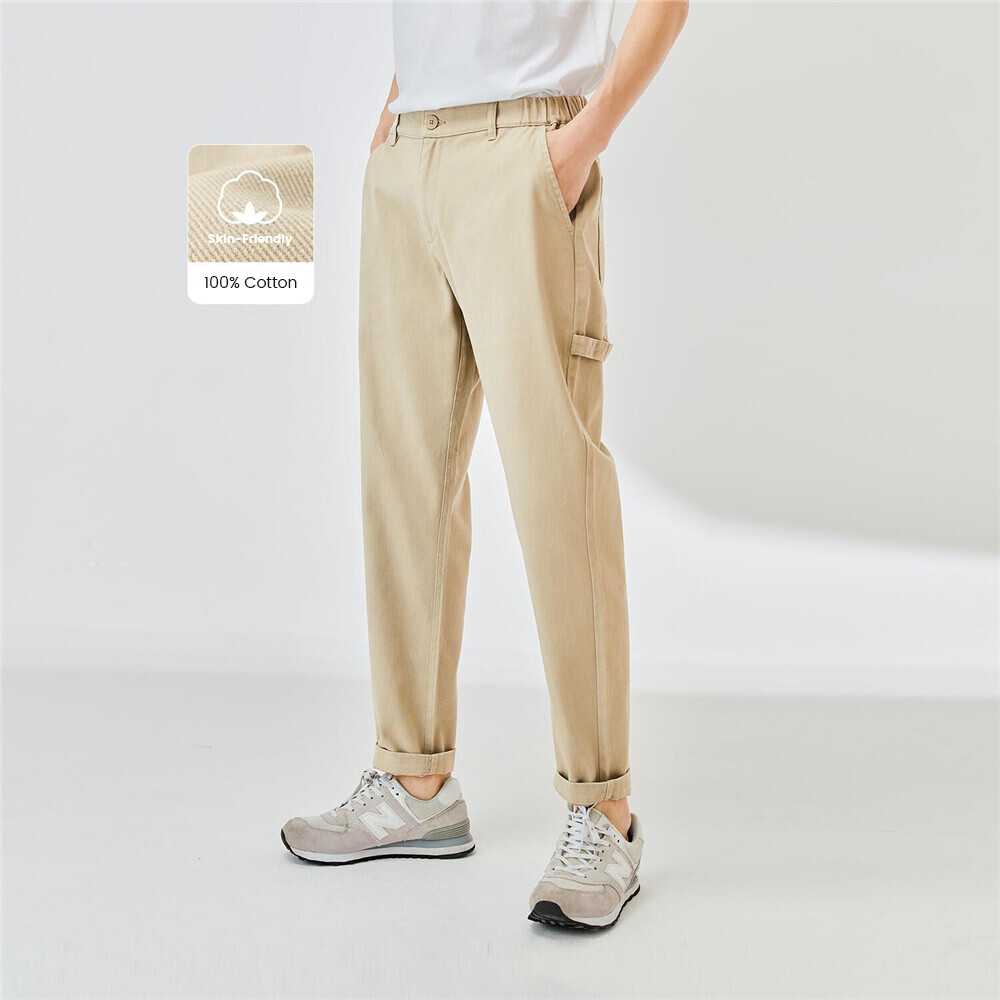 Half elastic waist cargo pants 