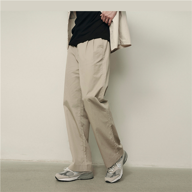 100% Cotton mid rise pants | GIORDANO Online Store
