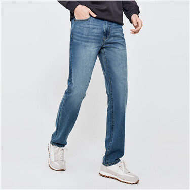 Mid rise modern straight jeans
