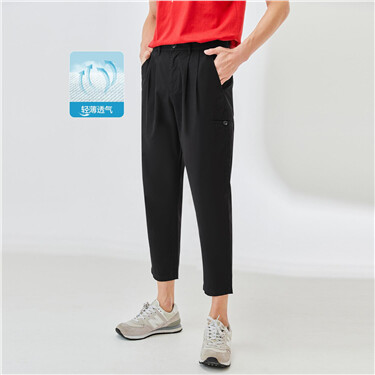 Multi-pocket mid rise lightweight pants