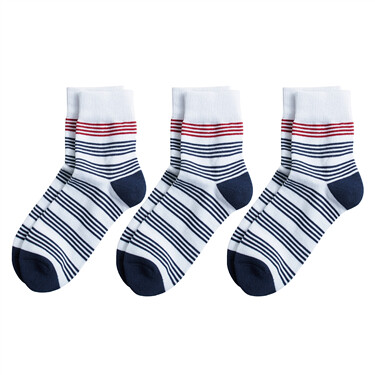 Contrast quarter socks (3-pairs)