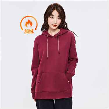 Fleece-lined kanga pocket oversize hoodie