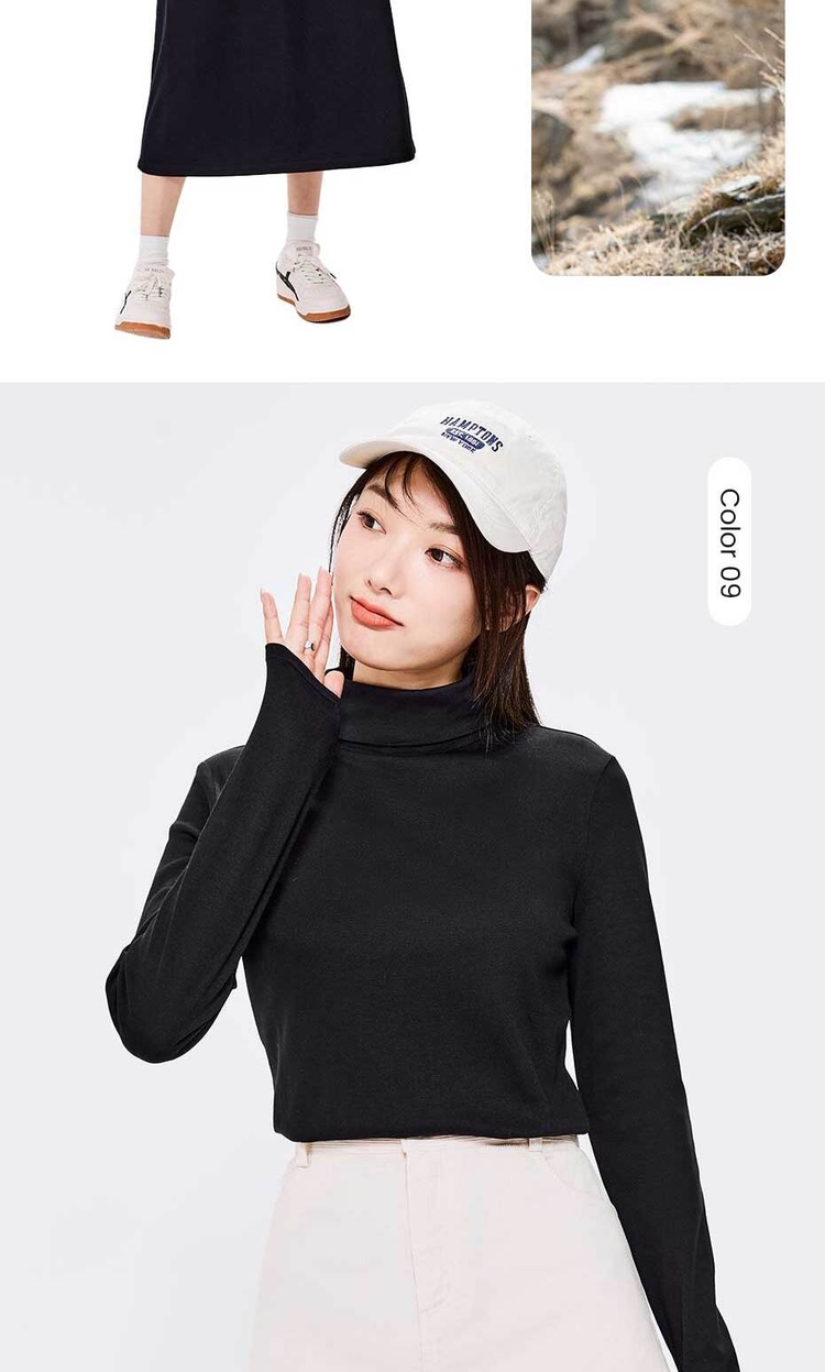 カットソー(長袖+七分) TURTLENECK WITH BUTTON SNAP FASTENING TURTLENECK WITH BUTTON SNAP FASTENING カットソー(長袖/七分)