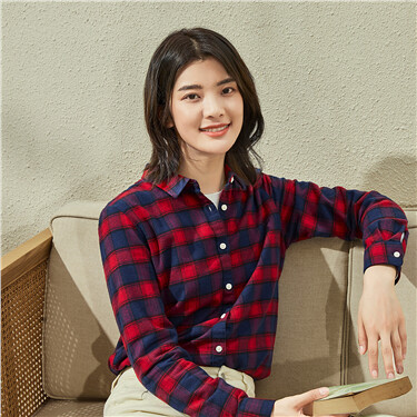 Thick flannel long-sleeve shirt