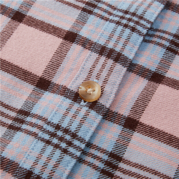 Flannel plaid long sleeve cotton shirt