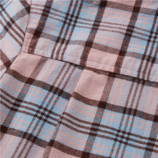 Flannel plaid long sleeve cotton shirt