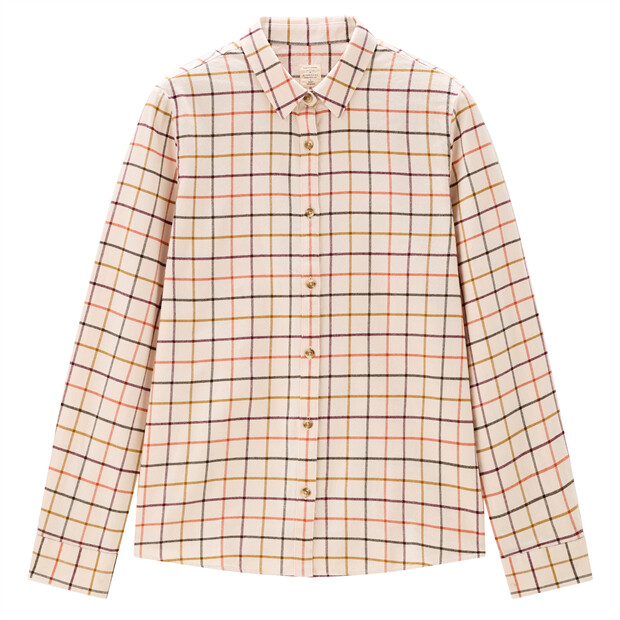 Flannel plaid long sleeve cotton shirt